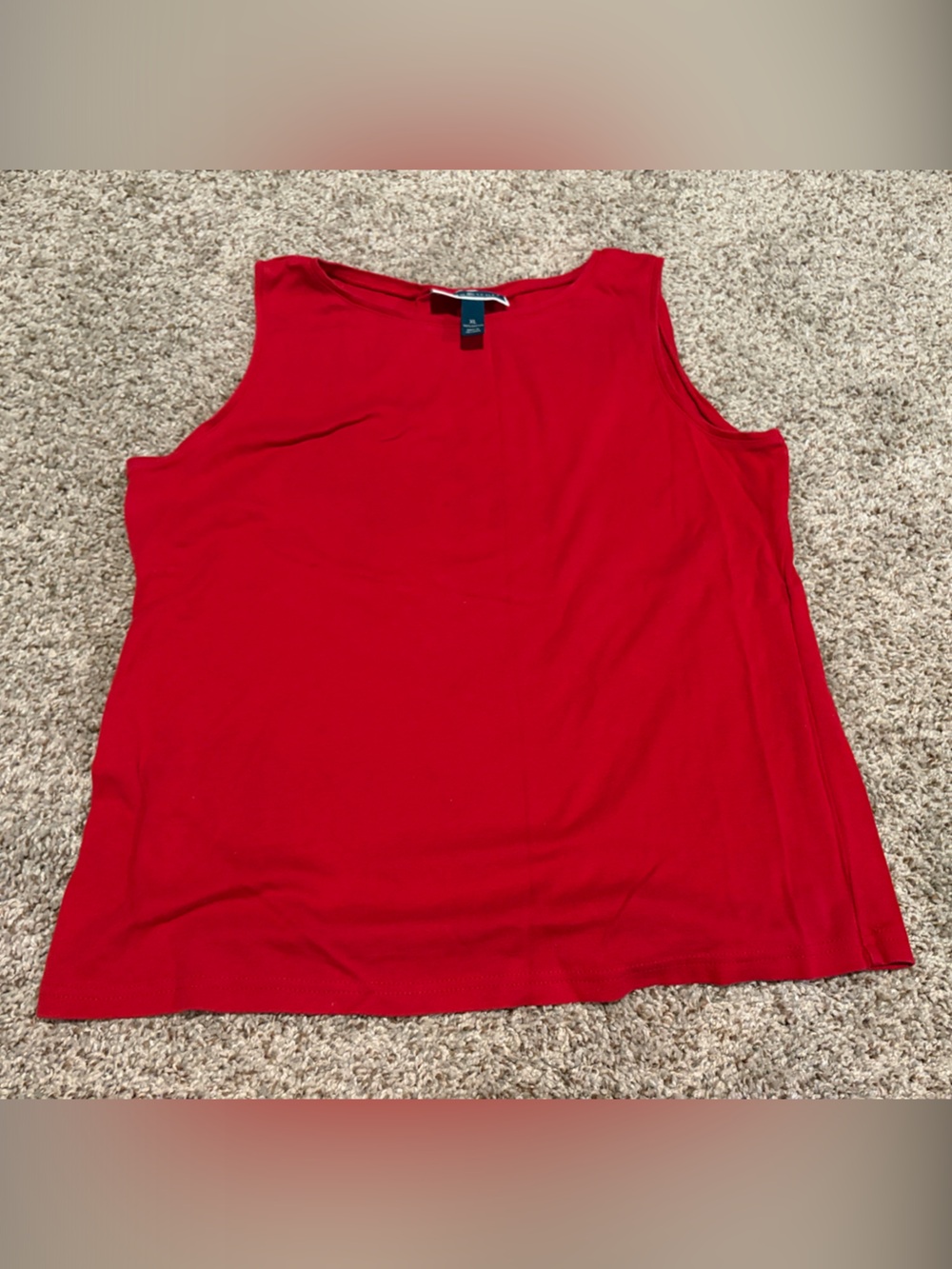 Sleeveless Red Tank Top, 100% Cotton